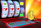 Slot, coins and computer image