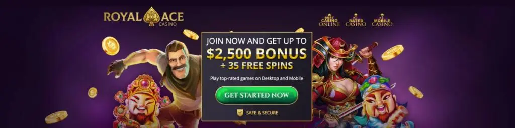 Royal Ace Casino sign up Bonus Screenshot