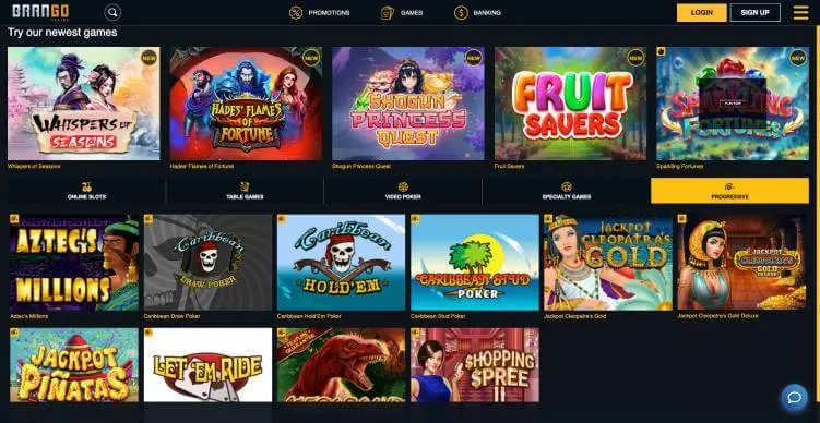 Brango Casino games screenshot