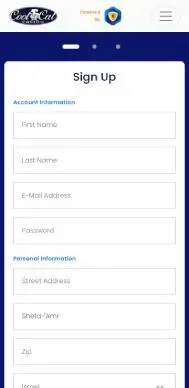 Coolcat Casino sign up screenshot
