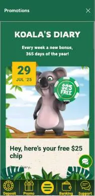 Fair Go Casino Koala's Diary screenshot