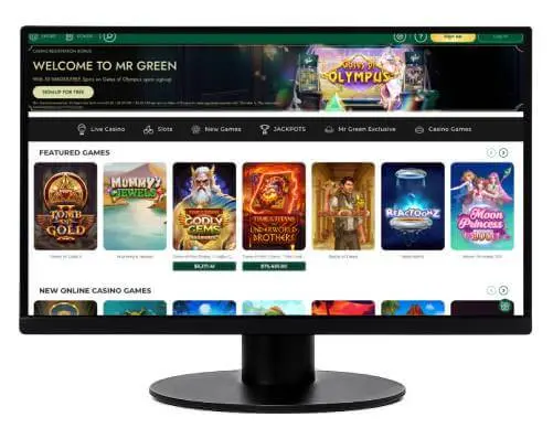 Mr Green casino desktop screenshot