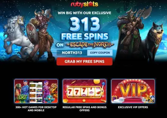 Ruby Slots Casino free spins screenshot