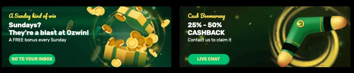 Ozwin Casino Bonuses