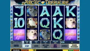 Arctic Treasure slot game by PlayTech Screenshot