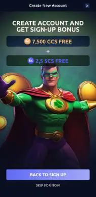 LuckyStake Casino sign up bonus screenshot