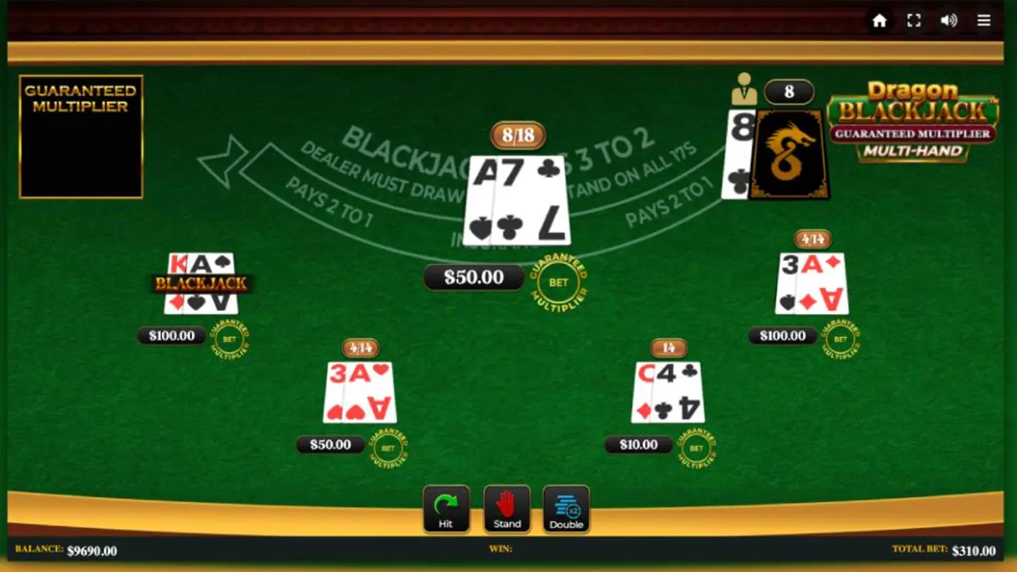 Dragon Blackjack Guaranteed Multiplier Multihand mini game image