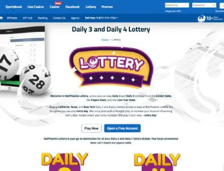 BetPhoenix Casino and Sportsbook lottery screenshot