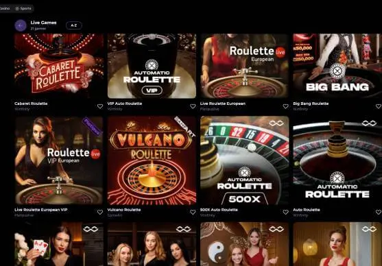 Highflybet Casino live dealer games screenshot