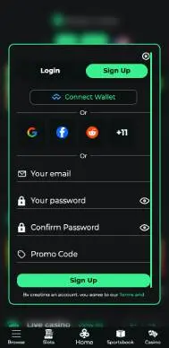 Moneytree.Games registration screenshot