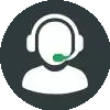Casino customer support icon with headset and microphone.