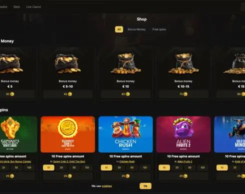 Dreamplay.bet Casino shop screenshot