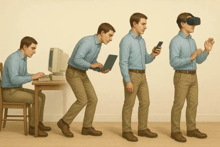 Realistic illustration showing the evolution of instant play casinos.
