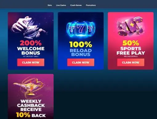 Jazz Casino promotions screenshot