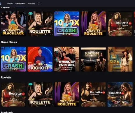 Slot Lounge Casino live games screenshot