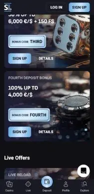 Slot Lounge Casino promotions screenshot