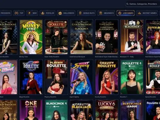 Cazeus Casino live games screenshot