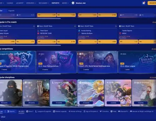 SapphireBet Casino esports screenshot