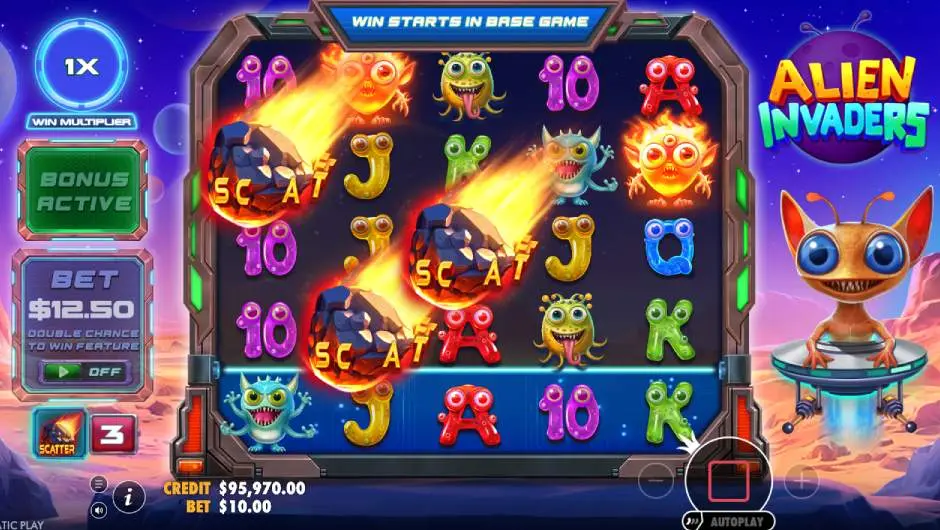Alien Invaders Slot free spins trigger screenshot